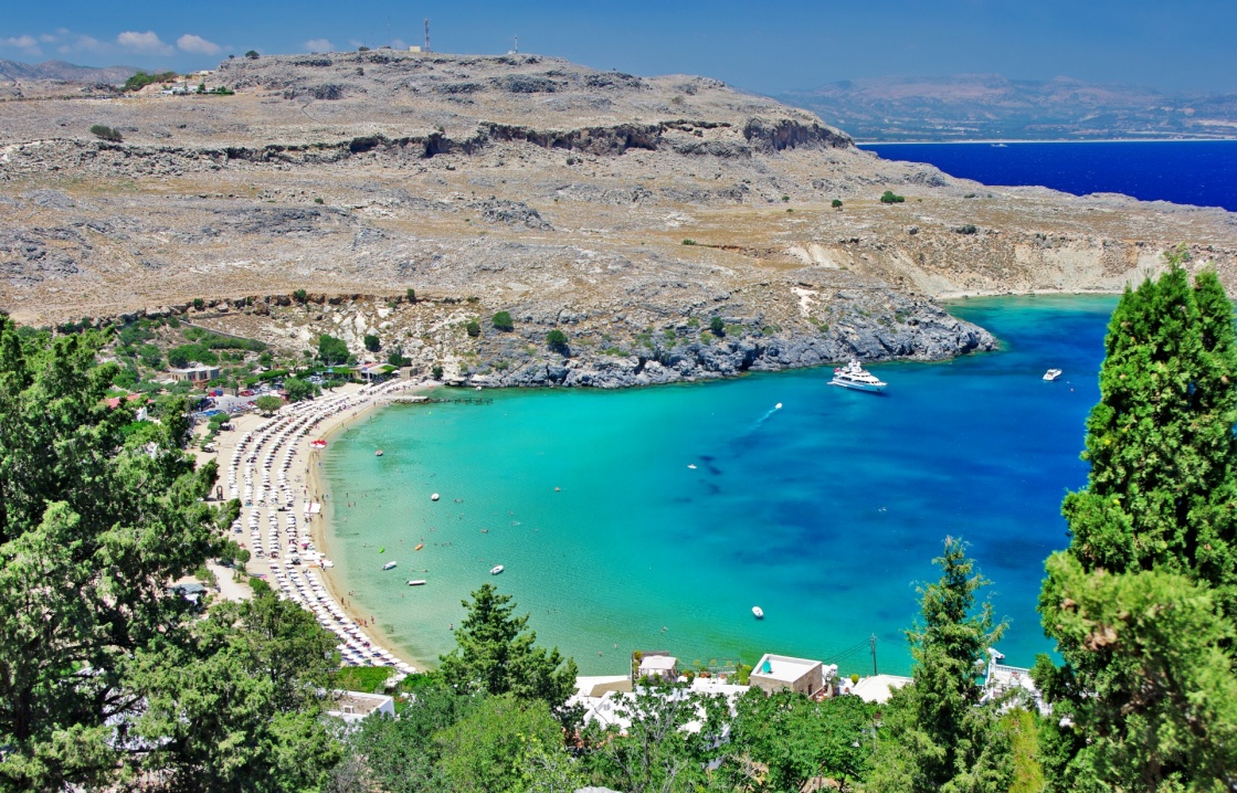 'travel in Greek islands series - Rhodes, Lindos bay' - Rodos